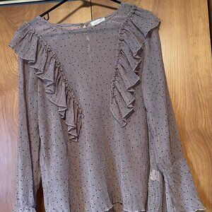 Mystree Dress Polka Dot Ruffle Blouse New w/o Tags Size Medium